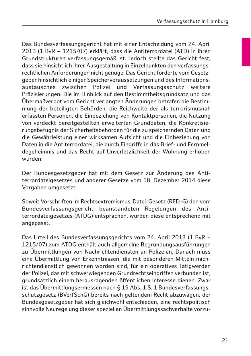 Seite 22 des Verfassungsschutzbericht 2018 Hamburg
