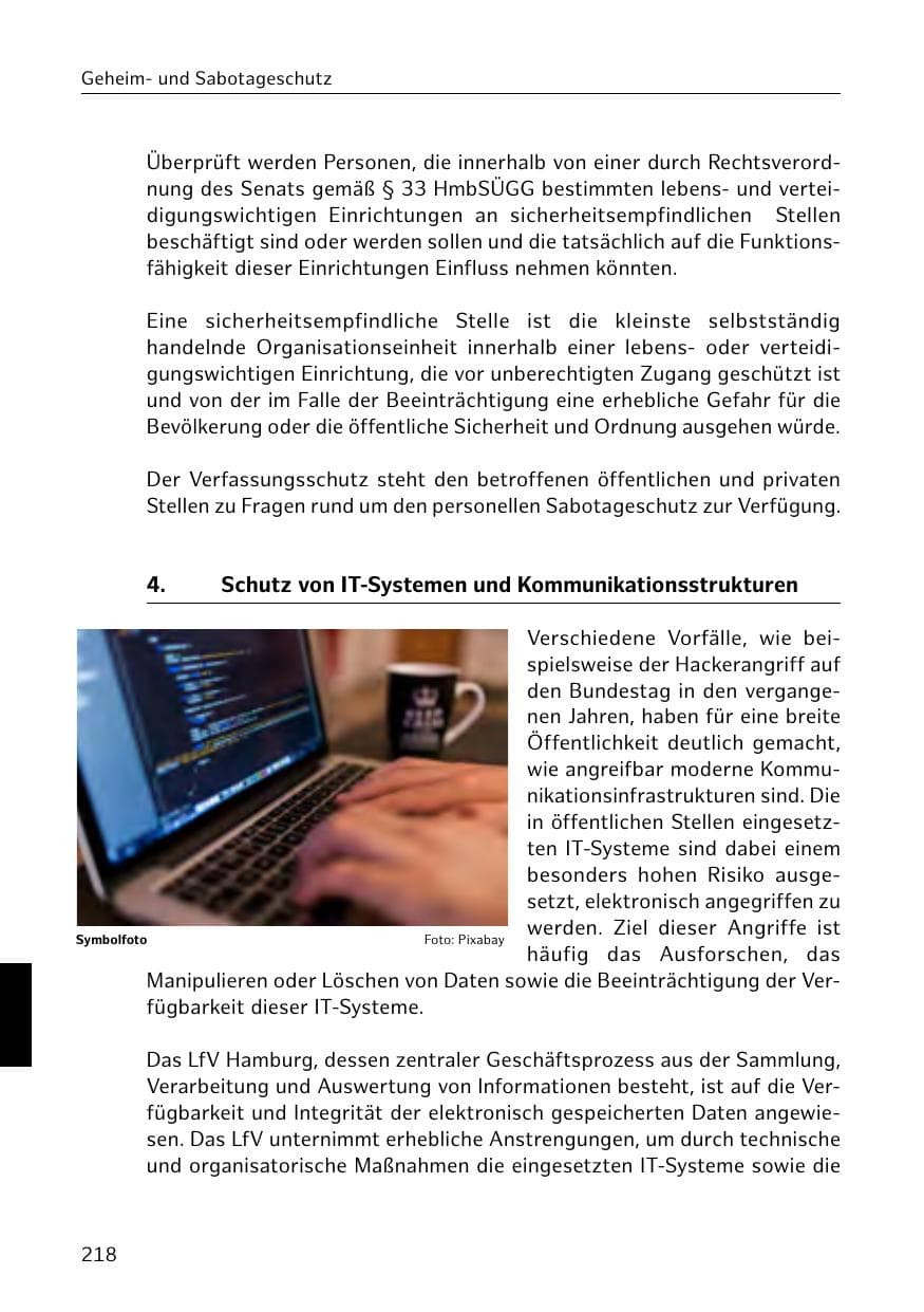 Seite 219 des Verfassungsschutzbericht 2018 Hamburg