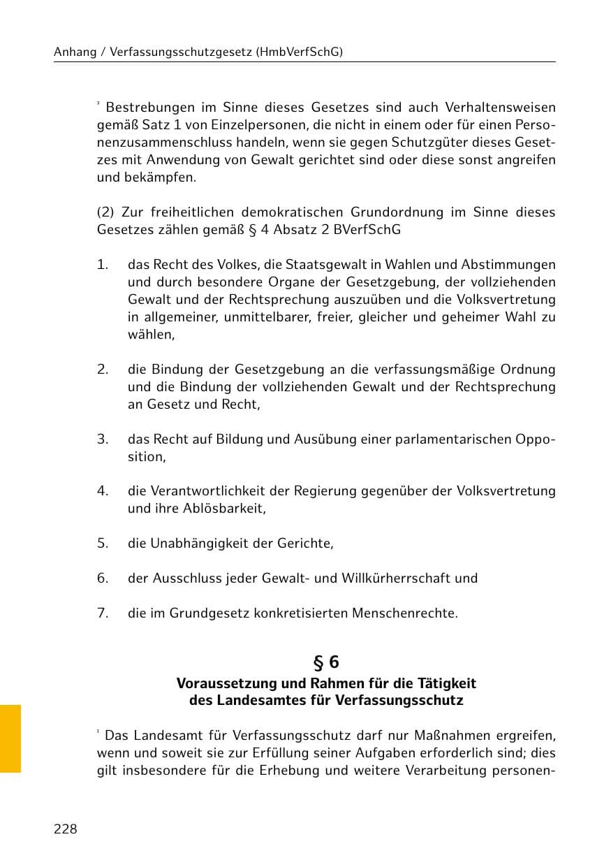 Seite 229 des Verfassungsschutzbericht 2018 Hamburg