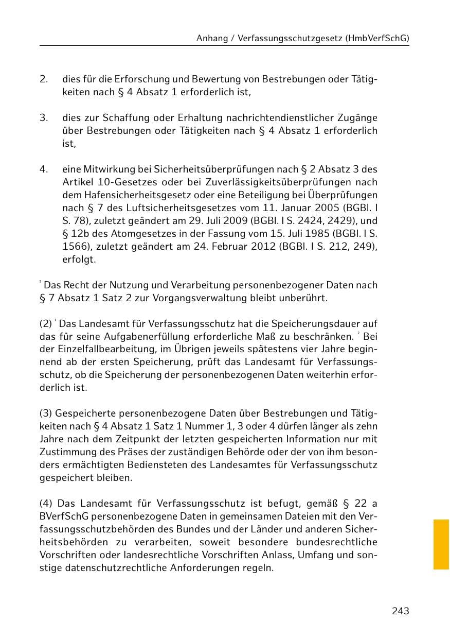 Seite 244 des Verfassungsschutzbericht 2018 Hamburg