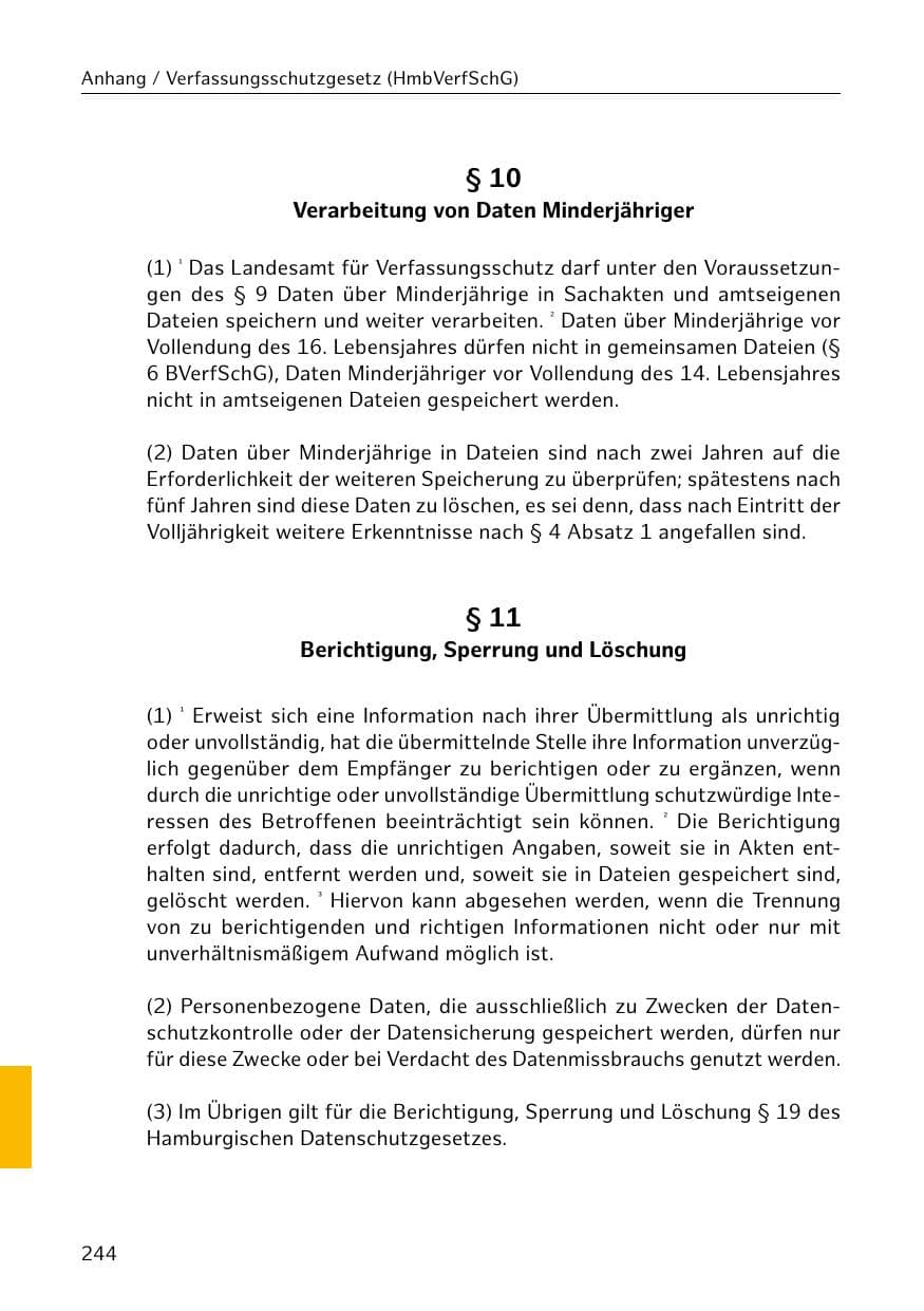 Seite 245 des Verfassungsschutzbericht 2018 Hamburg