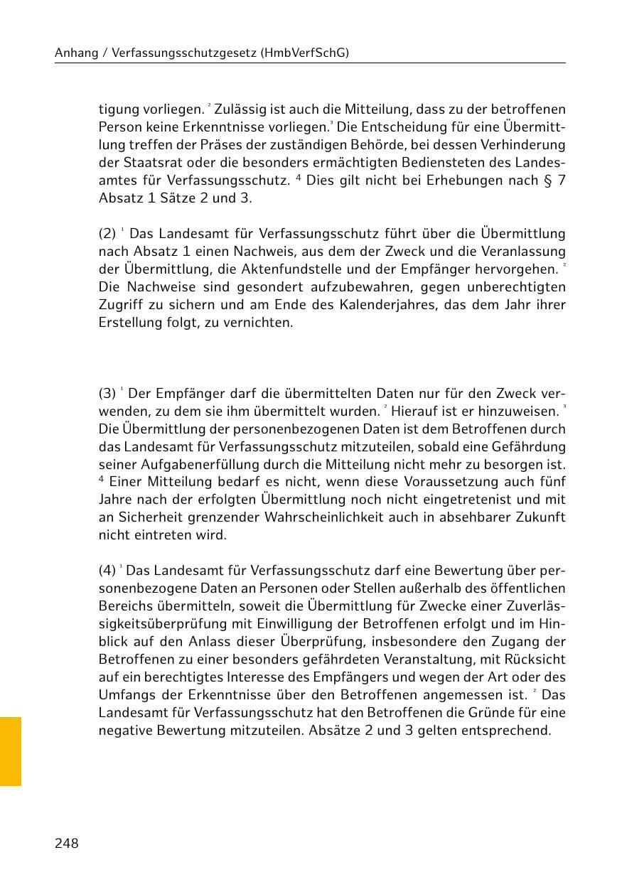 Seite 249 des Verfassungsschutzbericht 2018 Hamburg