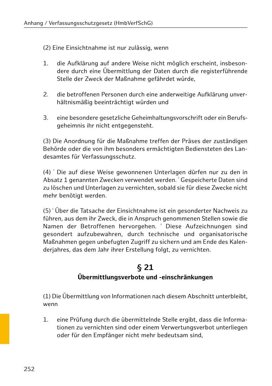 Seite 253 des Verfassungsschutzbericht 2018 Hamburg
