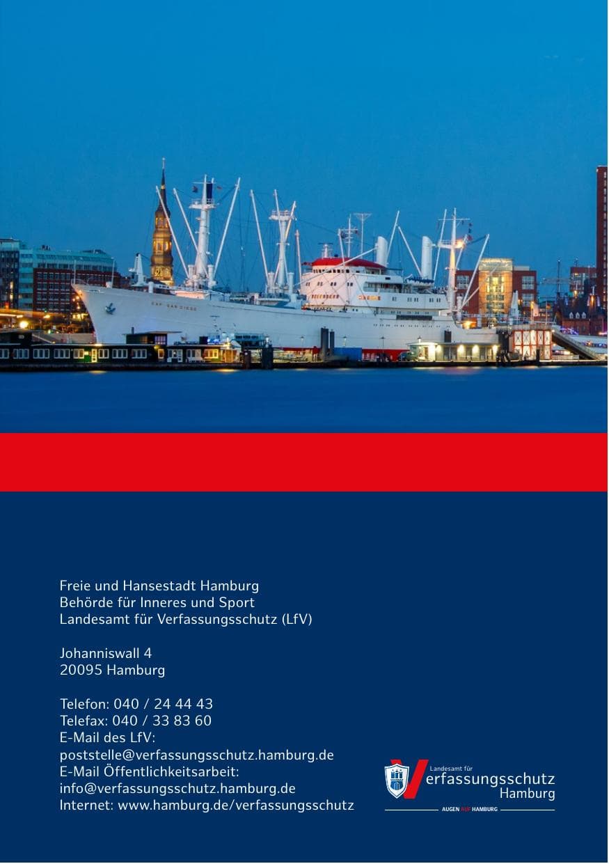 Seite 282 des Verfassungsschutzbericht 2018 Hamburg