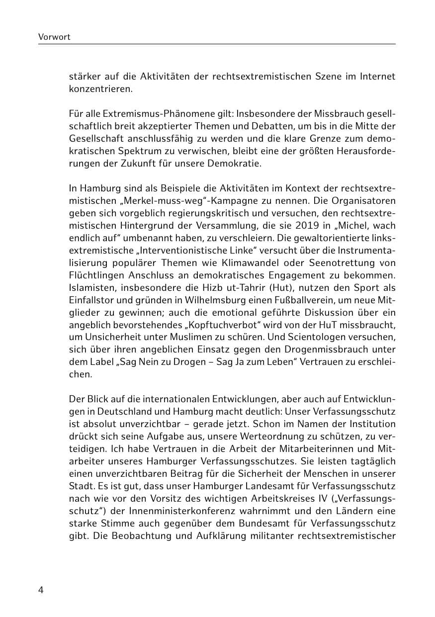 Seite 5 des Verfassungsschutzbericht 2018 Hamburg