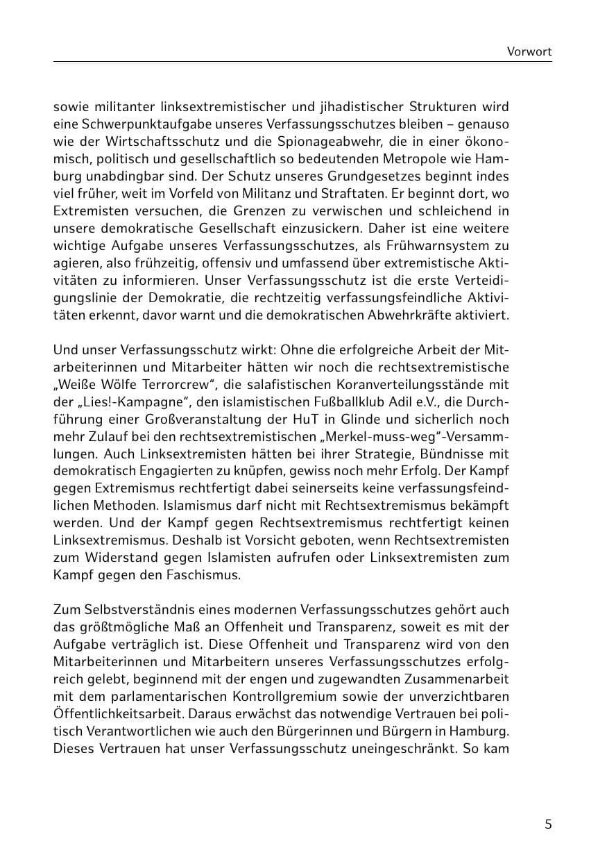 Seite 6 des Verfassungsschutzbericht 2018 Hamburg