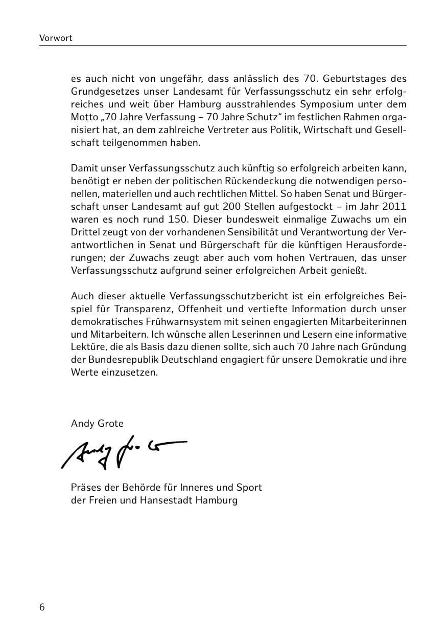 Seite 7 des Verfassungsschutzbericht 2018 Hamburg