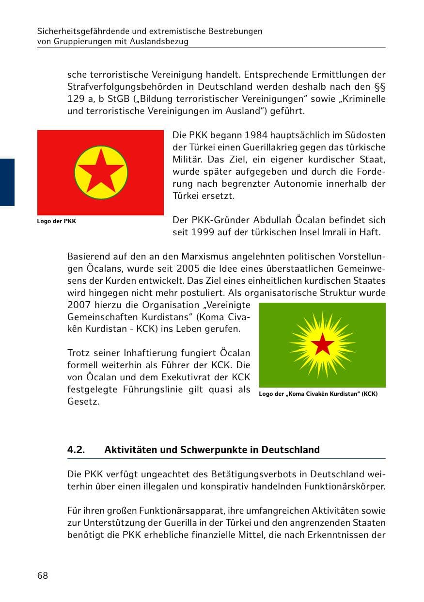 Seite 69 des Verfassungsschutzbericht 2018 Hamburg