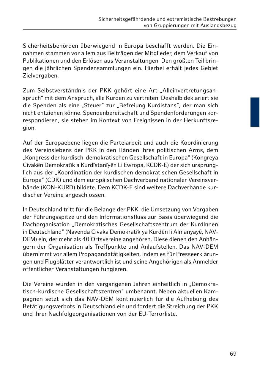 Seite 70 des Verfassungsschutzbericht 2018 Hamburg