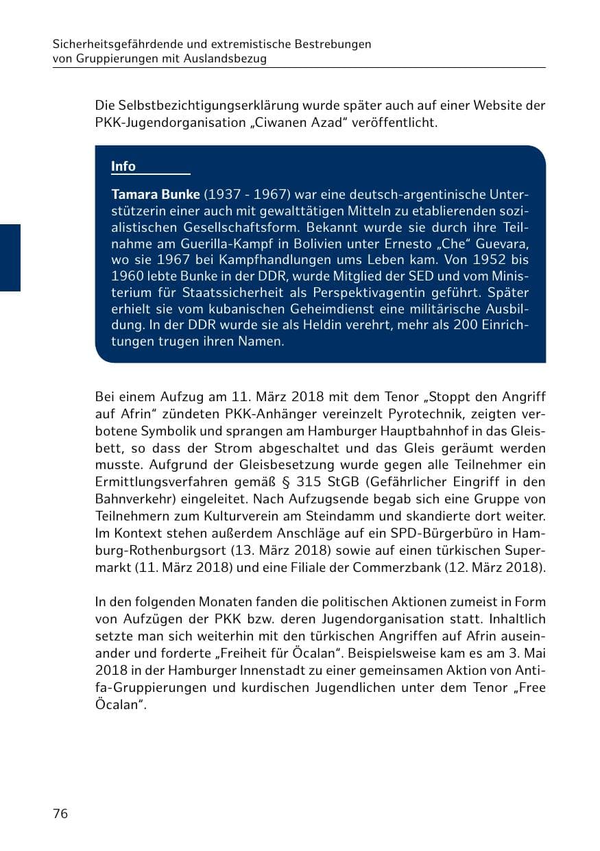 Seite 77 des Verfassungsschutzbericht 2018 Hamburg