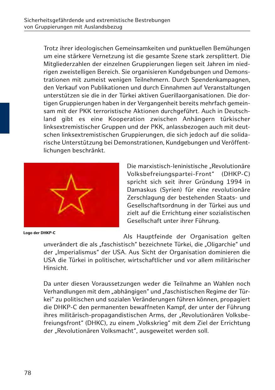 Seite 79 des Verfassungsschutzbericht 2018 Hamburg