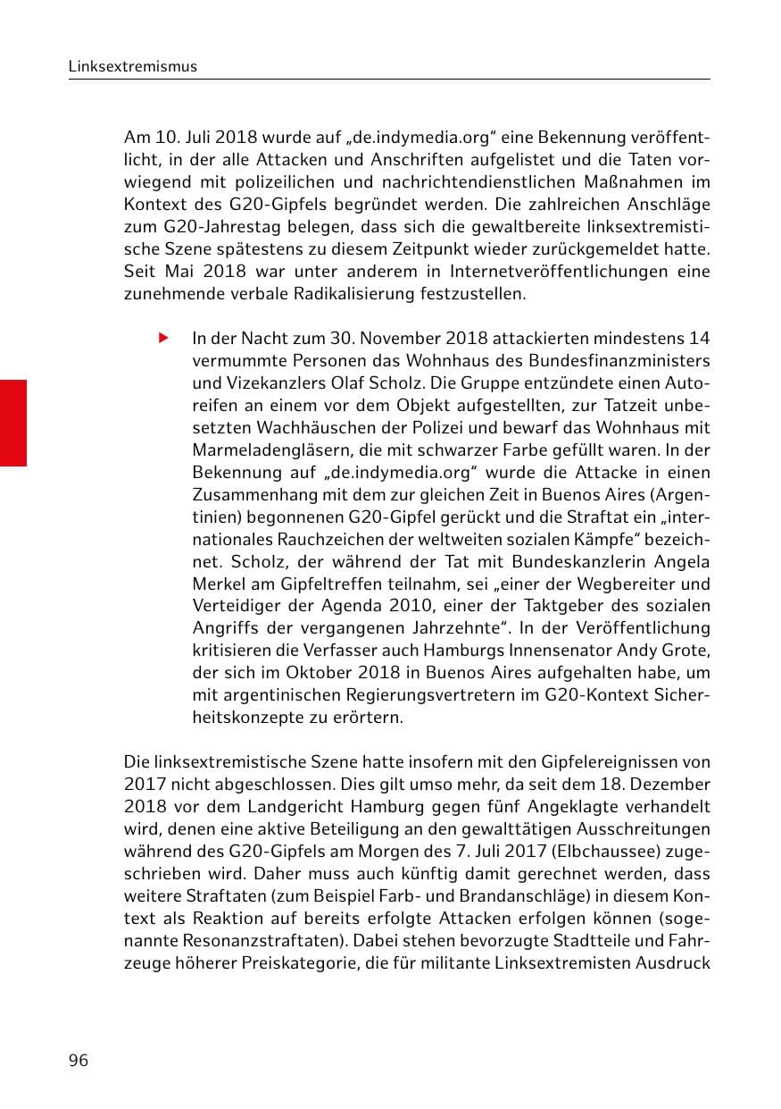 Seite 97 des Verfassungsschutzbericht 2018 Hamburg