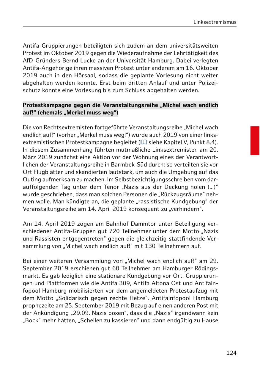 Seite 125 des Verfassungsschutzbericht 2019 Hamburg