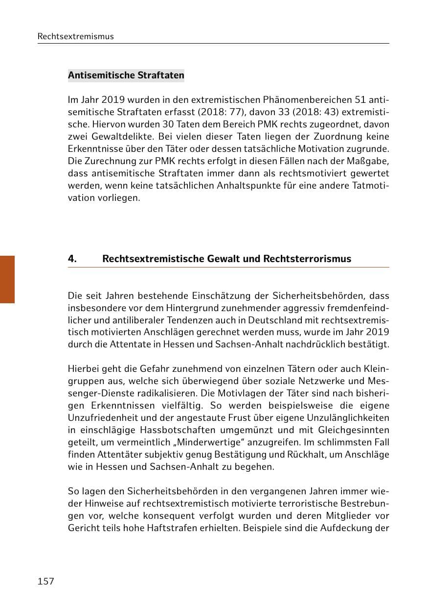 Seite 158 des Verfassungsschutzbericht 2019 Hamburg