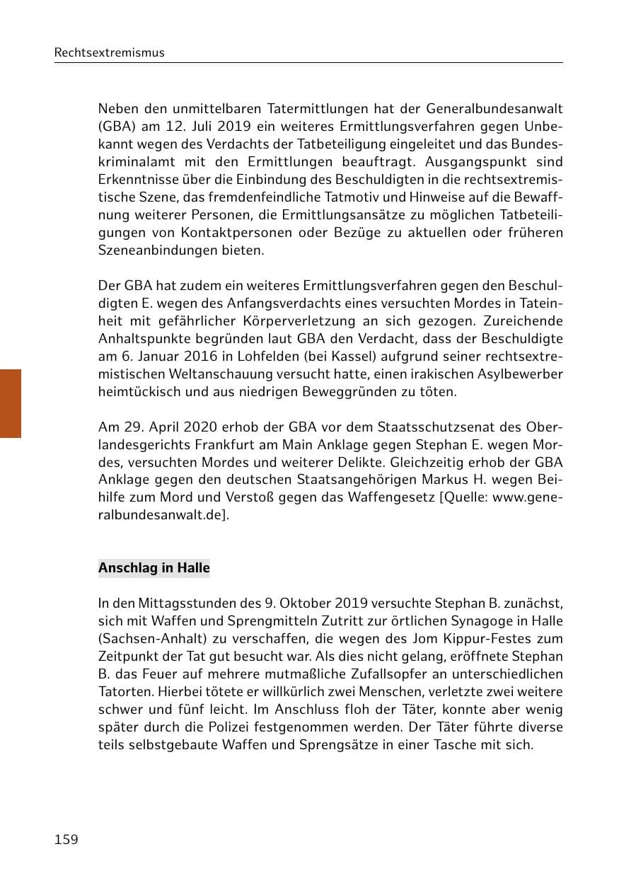 Seite 160 des Verfassungsschutzbericht 2019 Hamburg