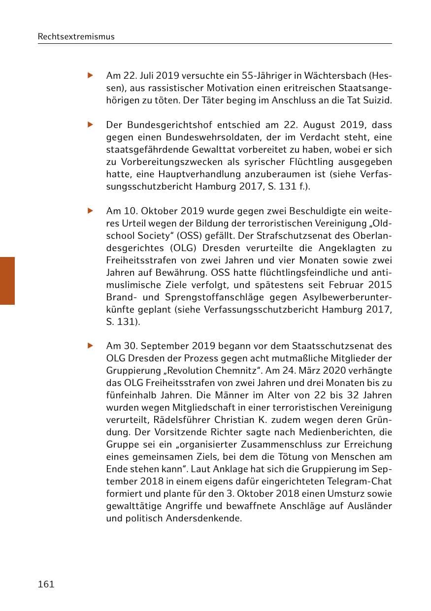Seite 162 des Verfassungsschutzbericht 2019 Hamburg