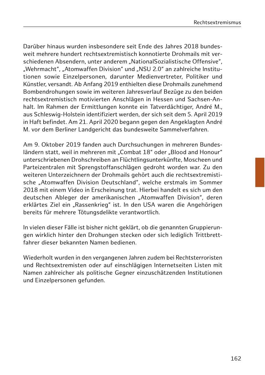 Seite 163 des Verfassungsschutzbericht 2019 Hamburg