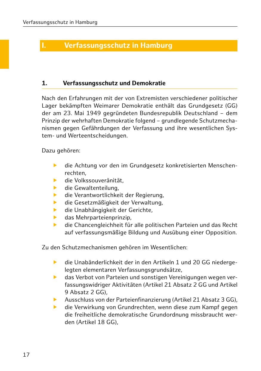 Seite 18 des Verfassungsschutzbericht 2019 Hamburg