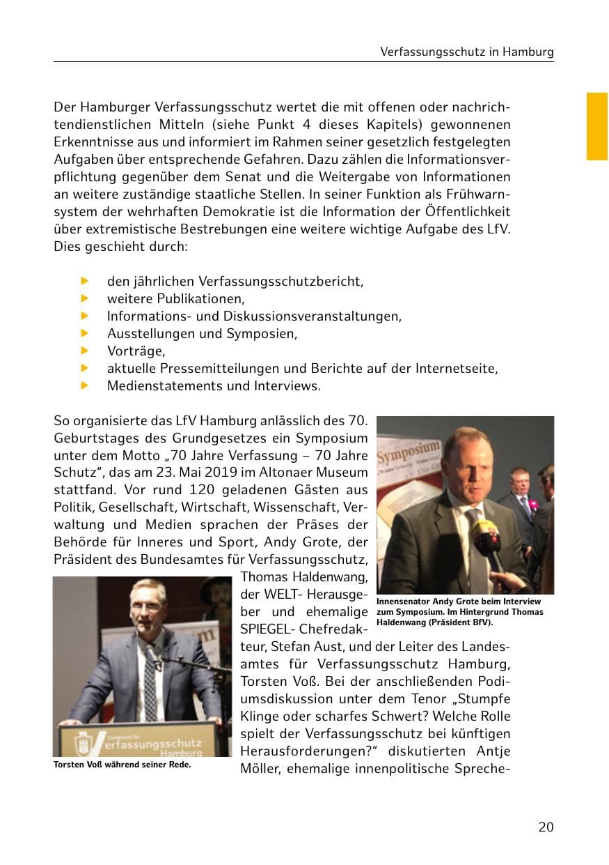 Seite 21 des Verfassungsschutzbericht 2019 Hamburg