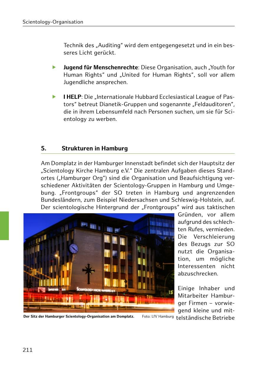 Seite 212 des Verfassungsschutzbericht 2019 Hamburg