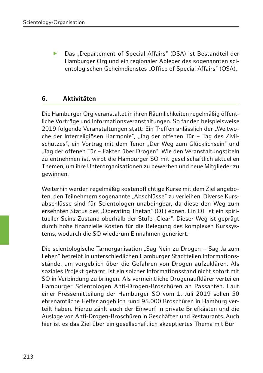 Seite 214 des Verfassungsschutzbericht 2019 Hamburg