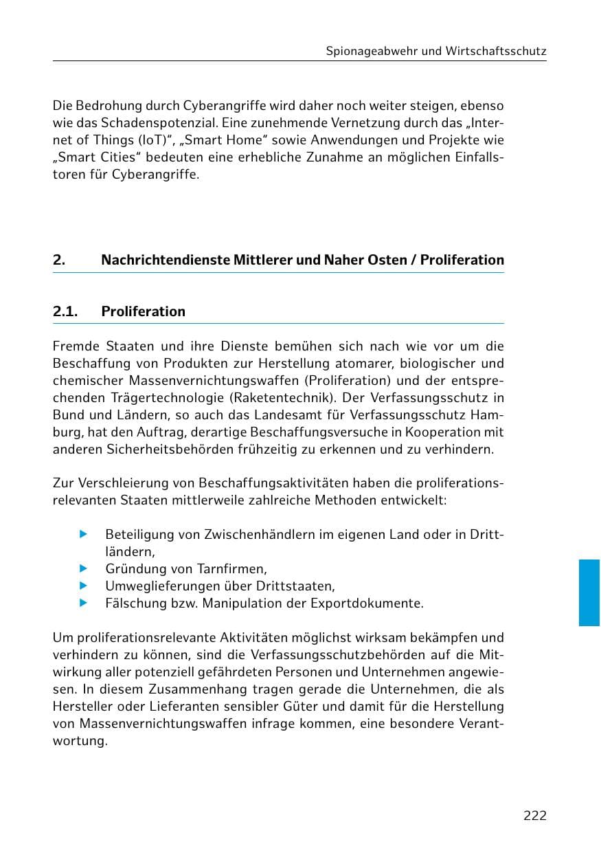 Seite 223 des Verfassungsschutzbericht 2019 Hamburg