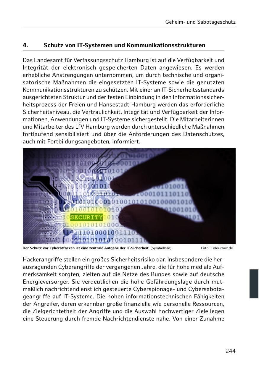 Seite 245 des Verfassungsschutzbericht 2019 Hamburg