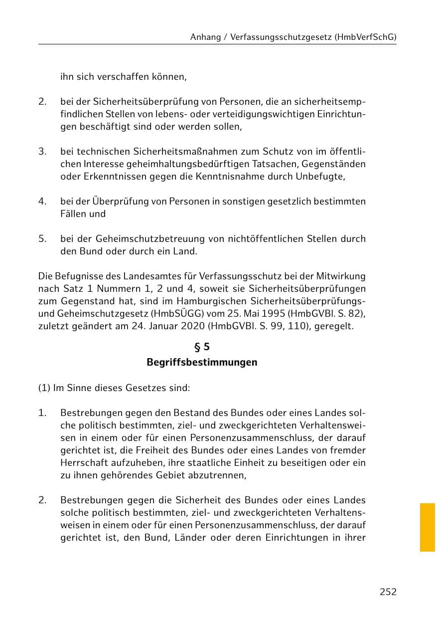 Seite 253 des Verfassungsschutzbericht 2019 Hamburg