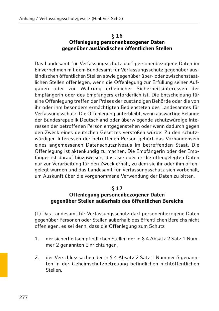Seite 278 des Verfassungsschutzbericht 2019 Hamburg