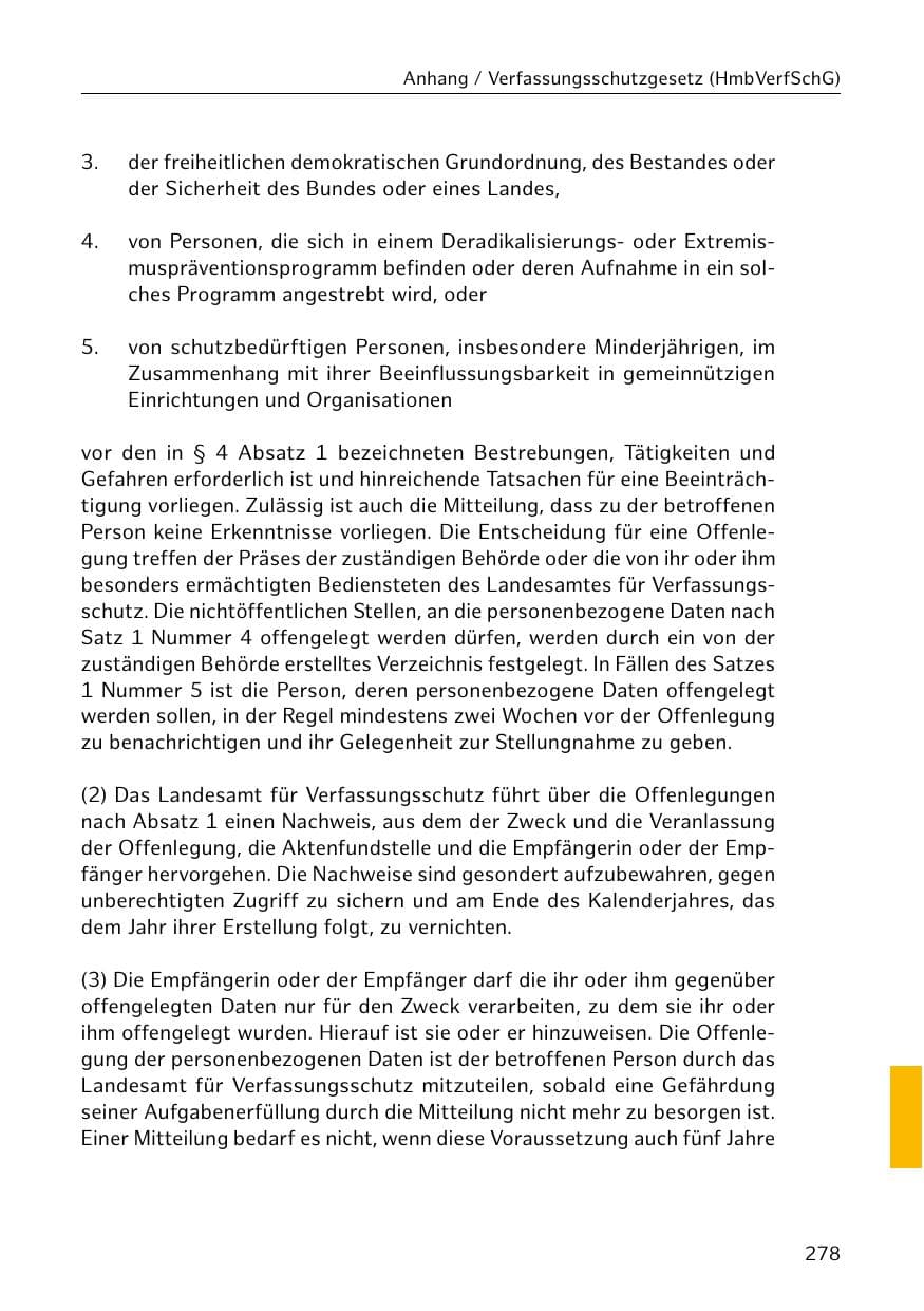 Seite 279 des Verfassungsschutzbericht 2019 Hamburg