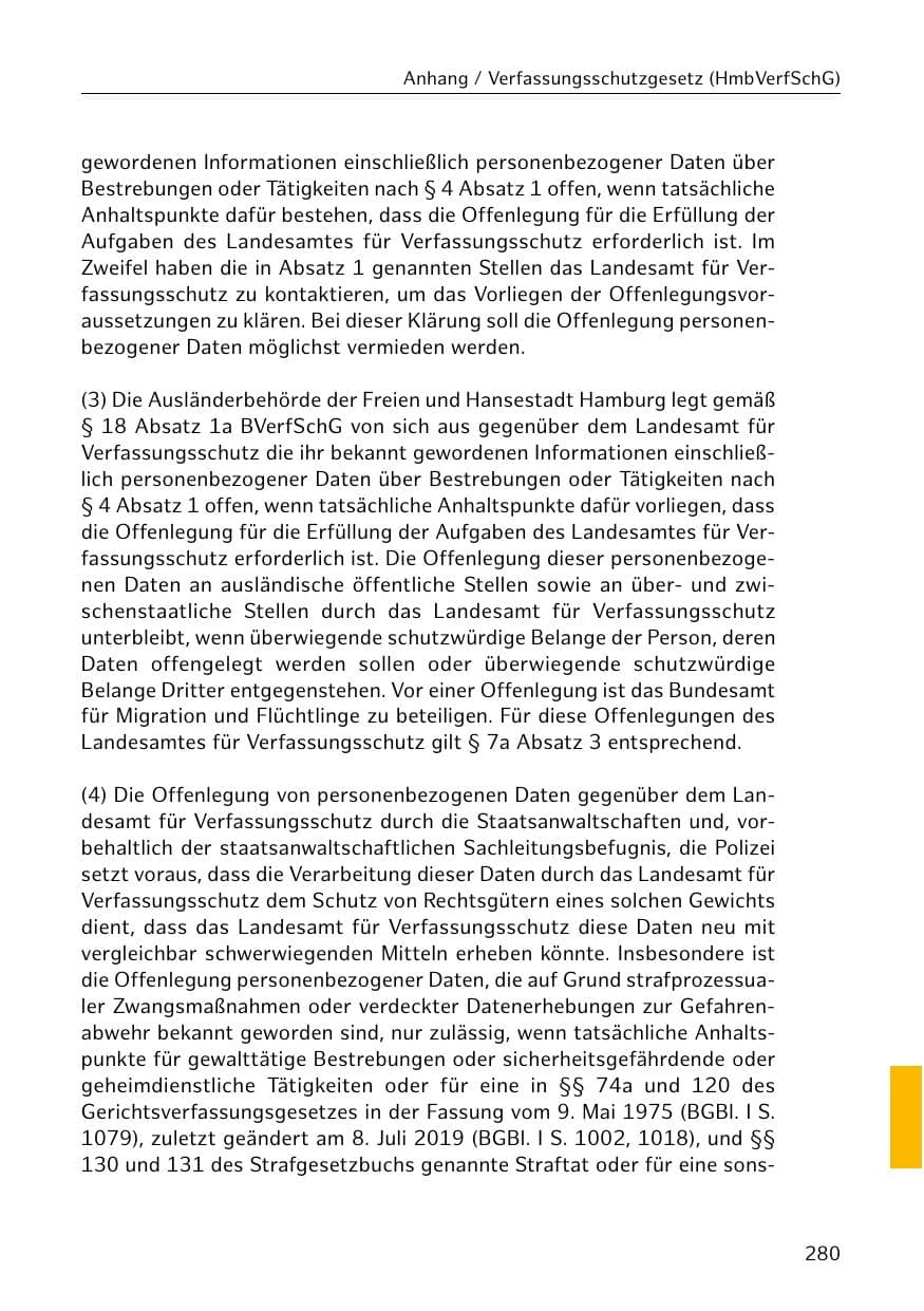 Seite 281 des Verfassungsschutzbericht 2019 Hamburg