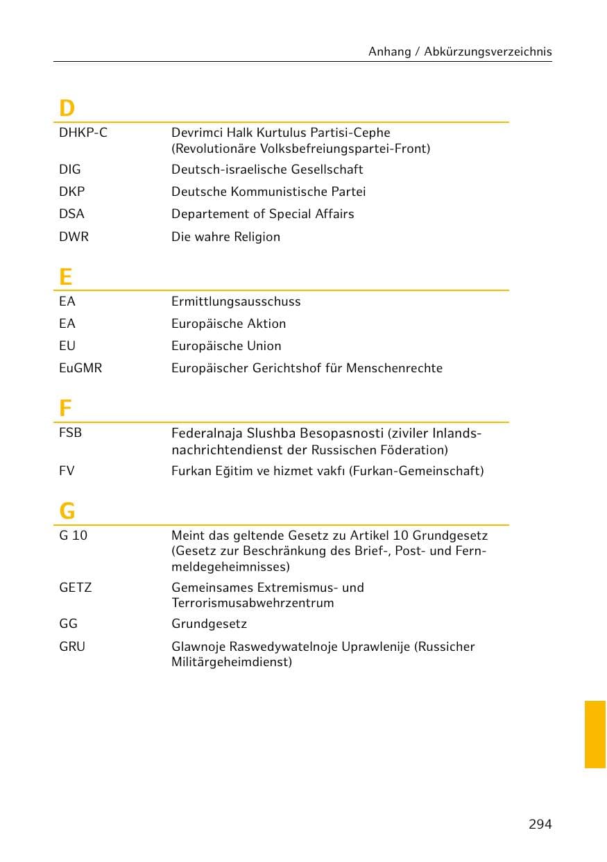 Seite 295 des Verfassungsschutzbericht 2019 Hamburg