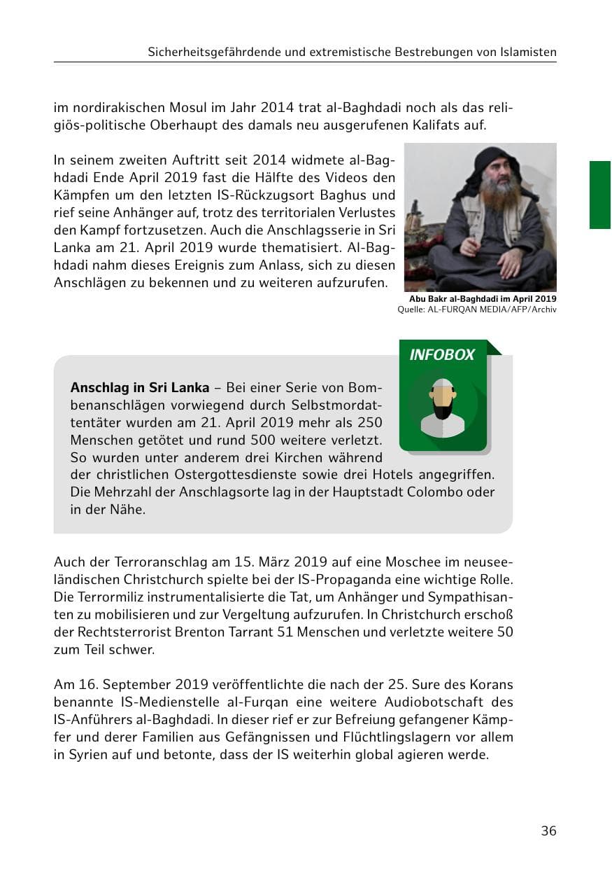 Seite 37 des Verfassungsschutzbericht 2019 Hamburg