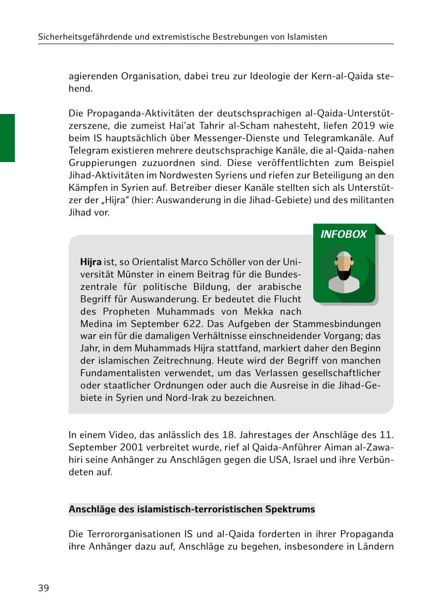 Seite 40 des Verfassungsschutzbericht 2019 Hamburg