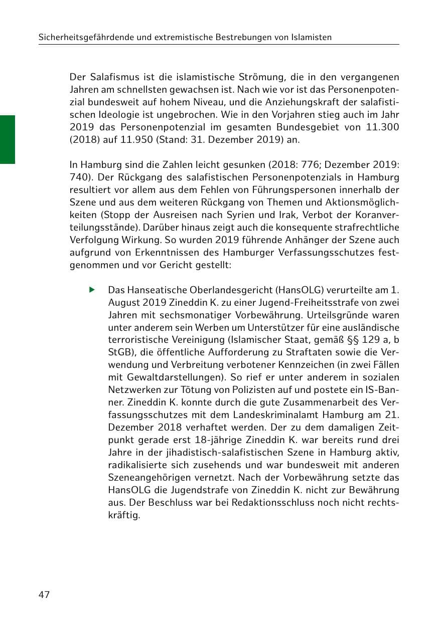 Seite 48 des Verfassungsschutzbericht 2019 Hamburg