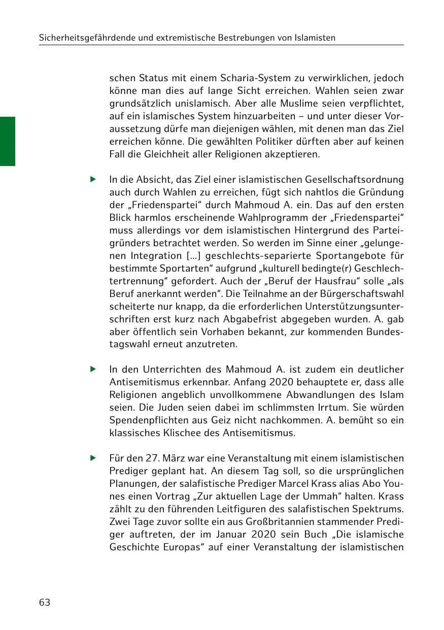 Seite 64 des Verfassungsschutzbericht 2019 Hamburg