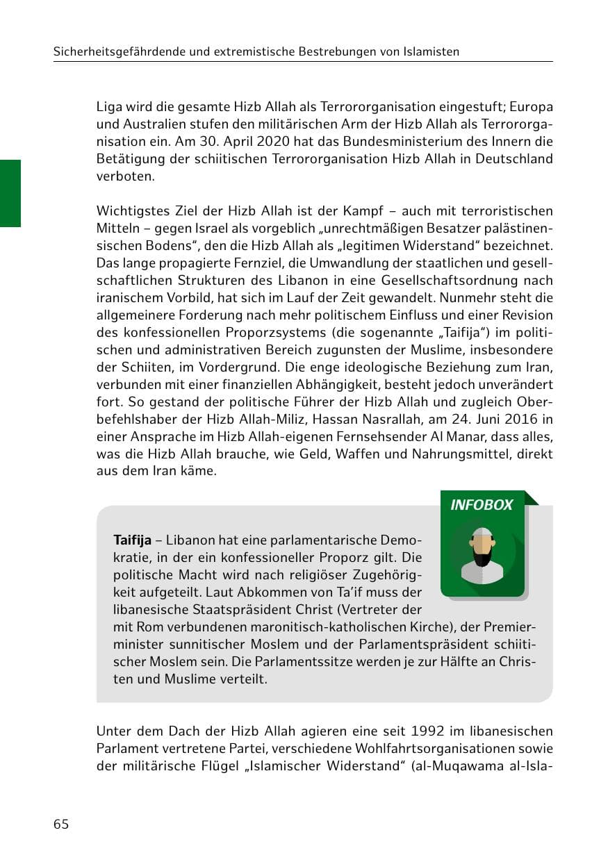 Seite 66 des Verfassungsschutzbericht 2019 Hamburg