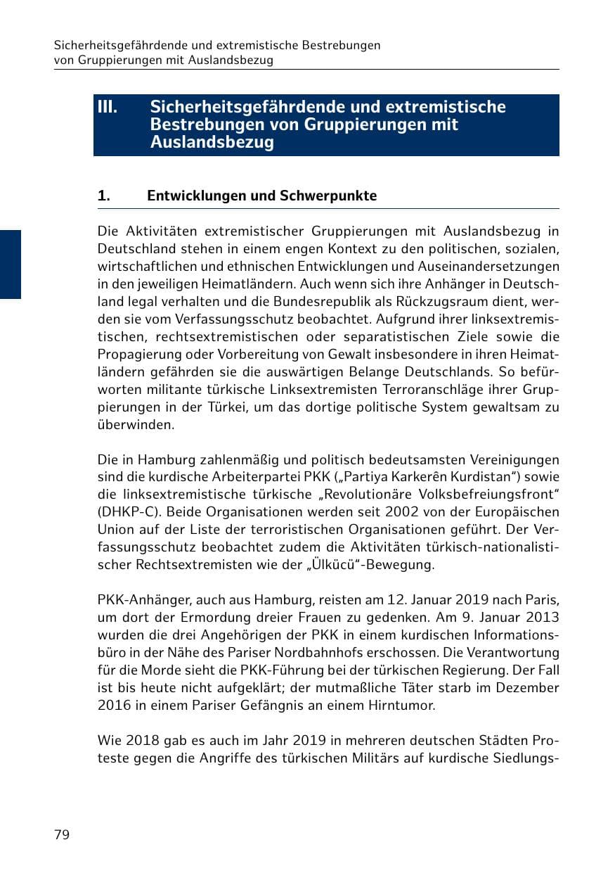 Seite 80 des Verfassungsschutzbericht 2019 Hamburg