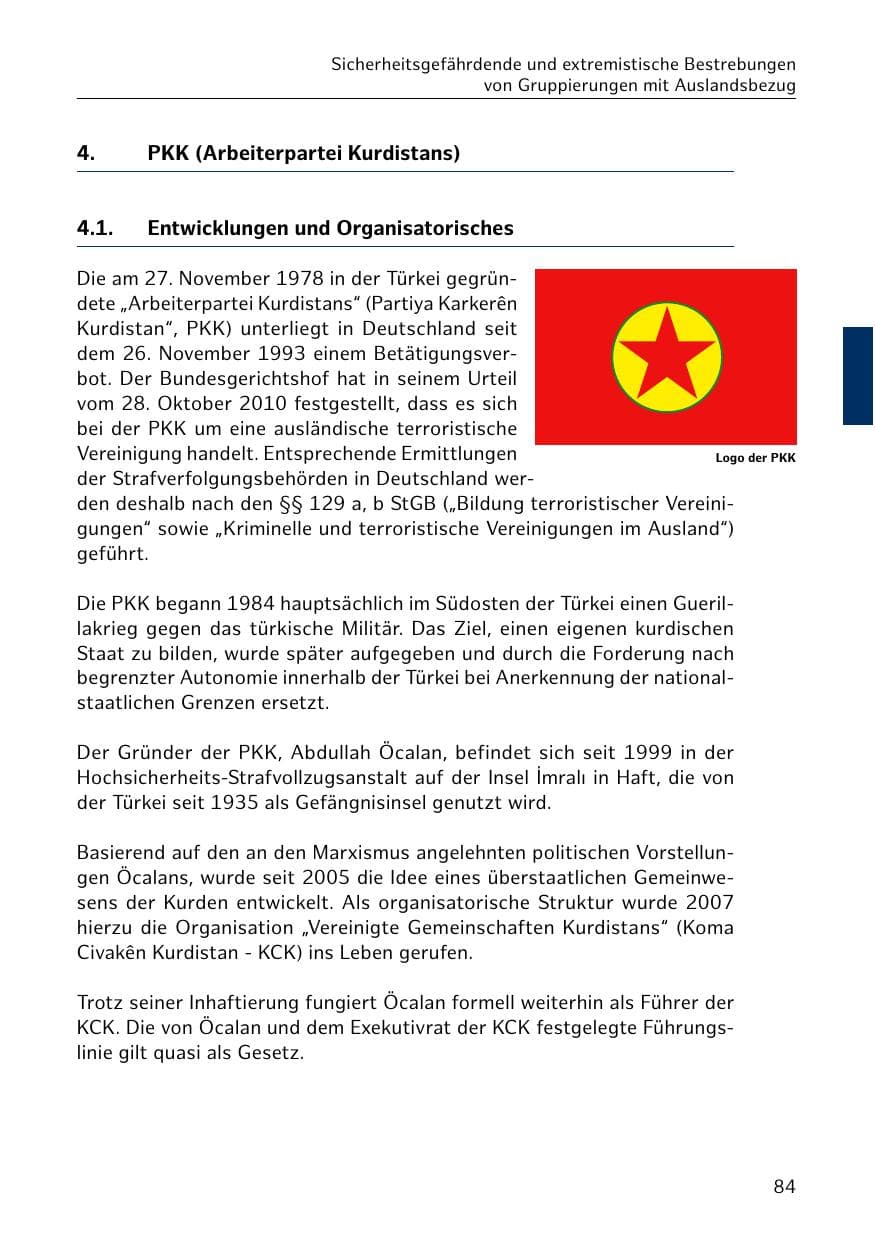 Seite 85 des Verfassungsschutzbericht 2019 Hamburg