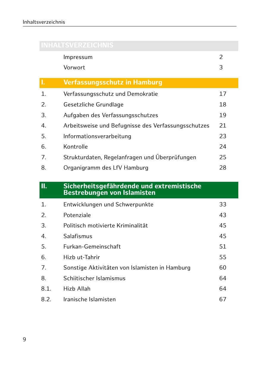 Seite 10 des Verfassungsschutzbericht 2019 Hamburg