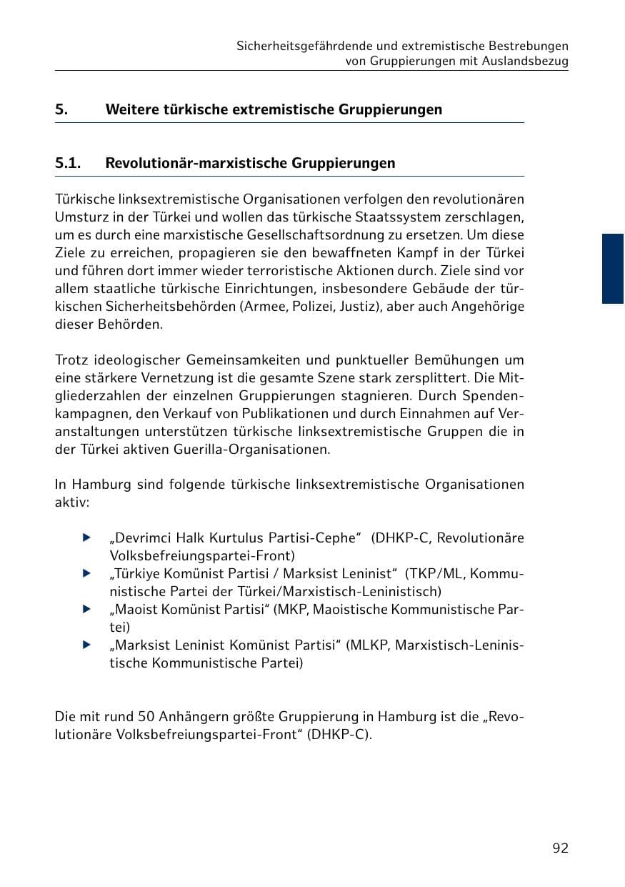 Seite 93 des Verfassungsschutzbericht 2019 Hamburg