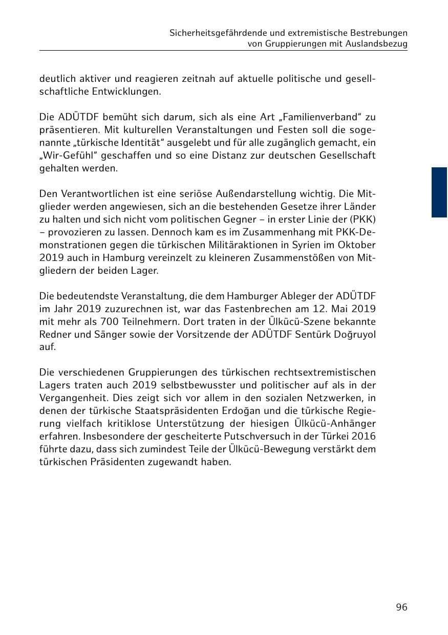Seite 97 des Verfassungsschutzbericht 2019 Hamburg