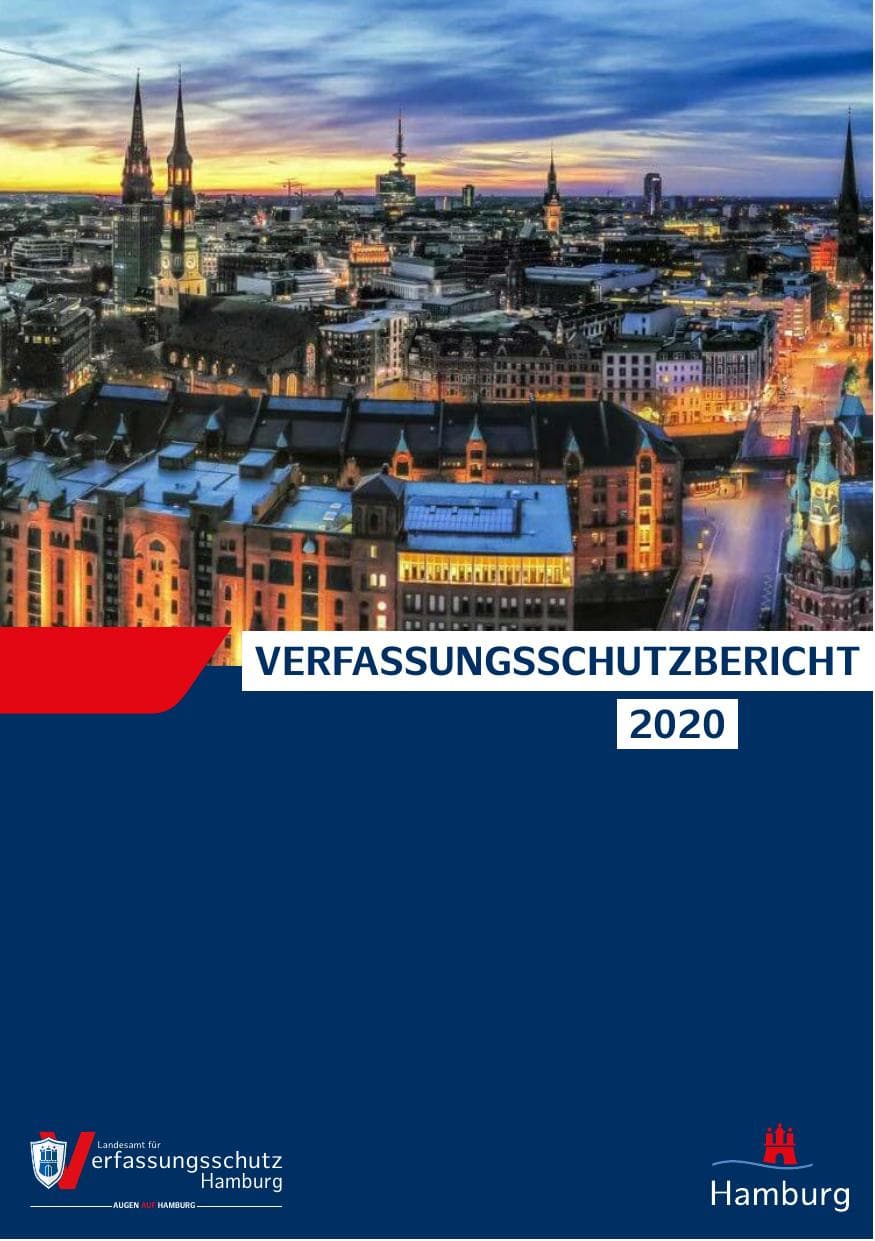 Seite 1 des Verfassungsschutzbericht 2020 Hamburg