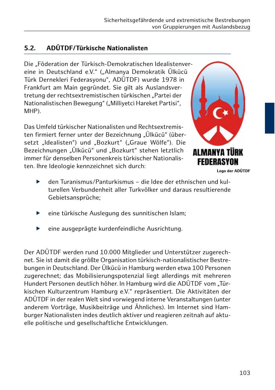 Seite 103 des Verfassungsschutzbericht 2020 Hamburg