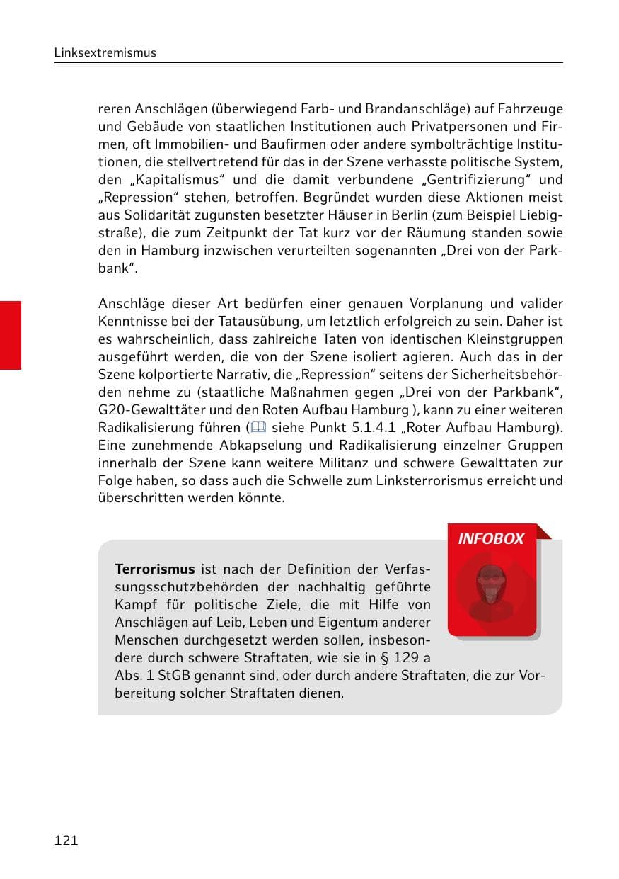 Seite 121 des Verfassungsschutzbericht 2020 Hamburg