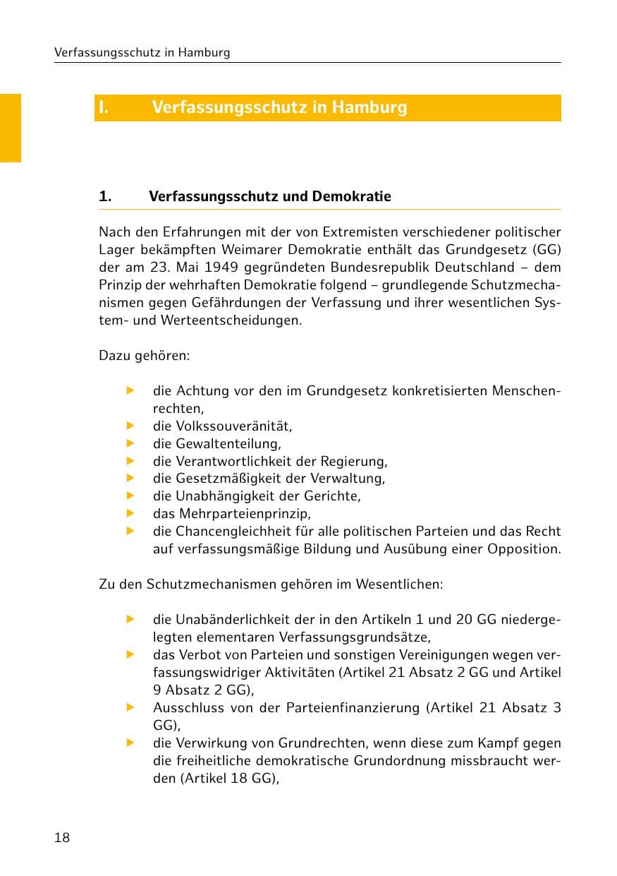 Seite 18 des Verfassungsschutzbericht 2020 Hamburg