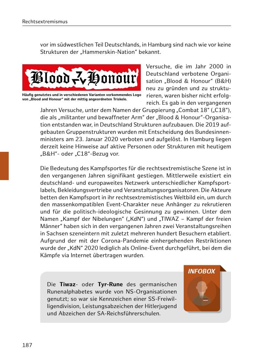 Seite 187 des Verfassungsschutzbericht 2020 Hamburg