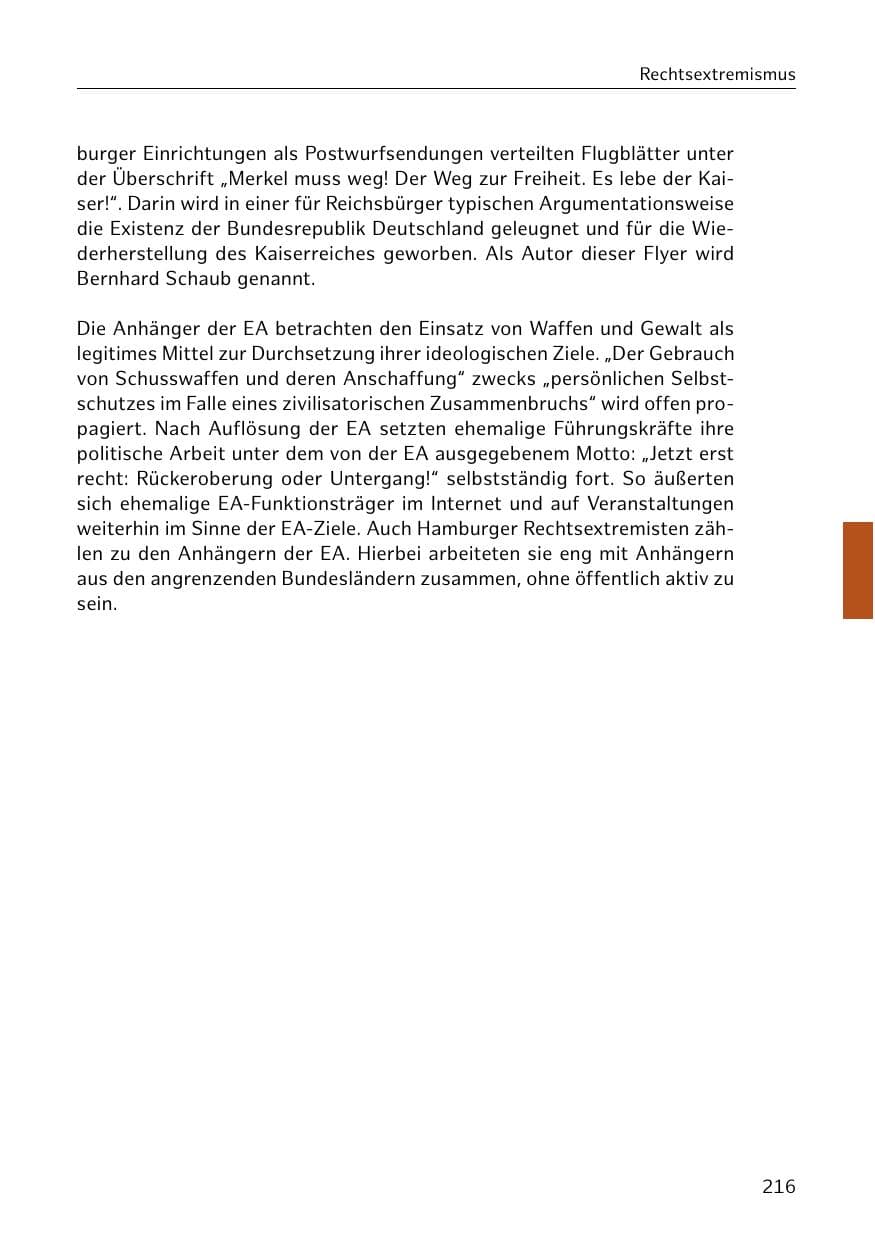 Seite 216 des Verfassungsschutzbericht 2020 Hamburg