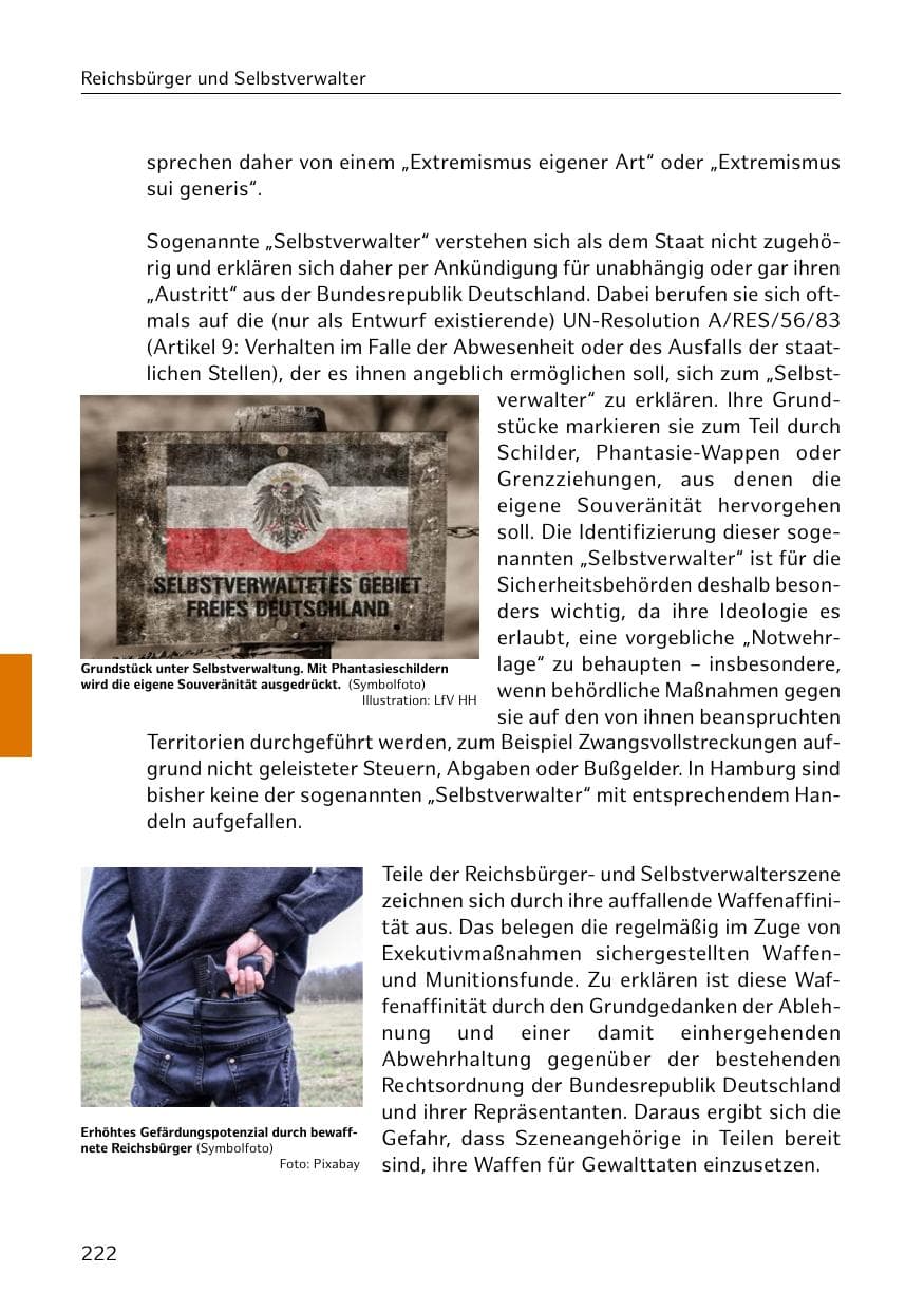 Seite 222 des Verfassungsschutzbericht 2020 Hamburg