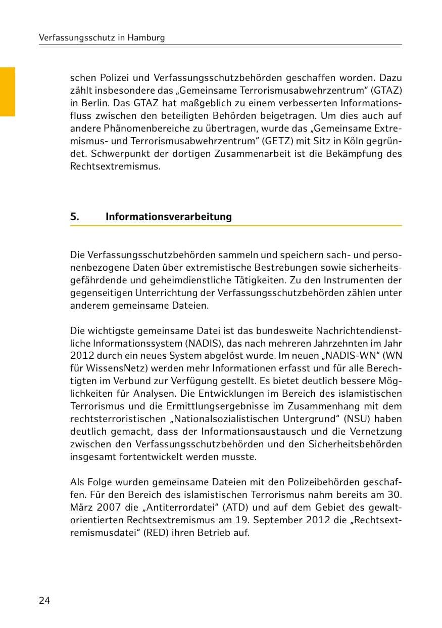 Seite 24 des Verfassungsschutzbericht 2020 Hamburg